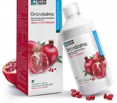 Natur Tanya 100%-os GRÁNÁTALMA MAGOLAJ ÉS HÚSLÉ, SZERVES SZELÉNNEL - Antioxidáns koncentrátum 500 ml 1