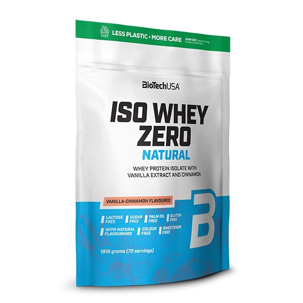 BioTech USA Iso Whey Zero Natural tejsavófehérje izolátum alapú italpor - 1816 g 1