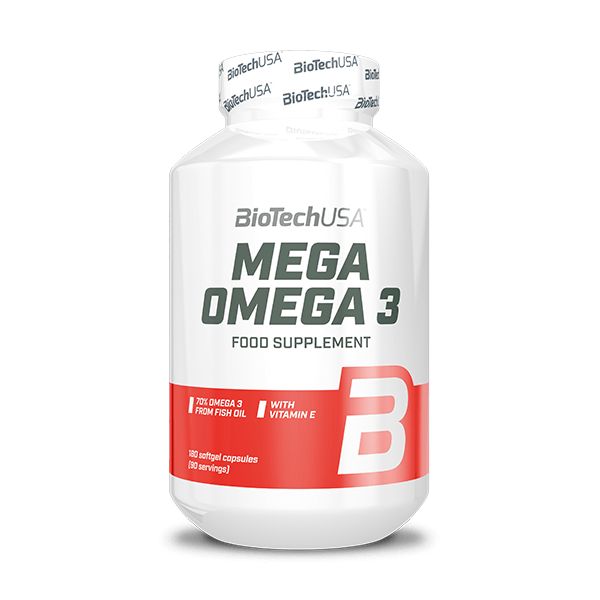 BioTech USA Mega  Omega 3 - 180 lágykapszula 1