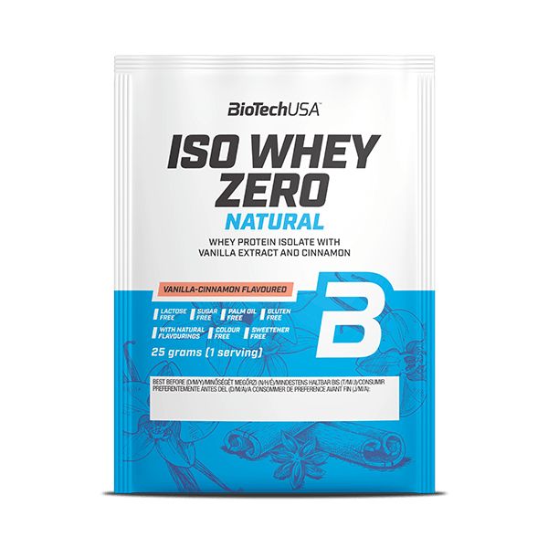 BioTech USA Iso Whey Zero Natural tejsavófehérje-izolátum alapú italpor - 25 g 1