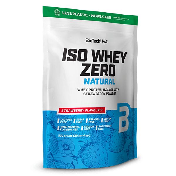 BioTech USA Iso Whey Zero Natural tejsavófehérje-izolátum alapú italpor - 500 g 0