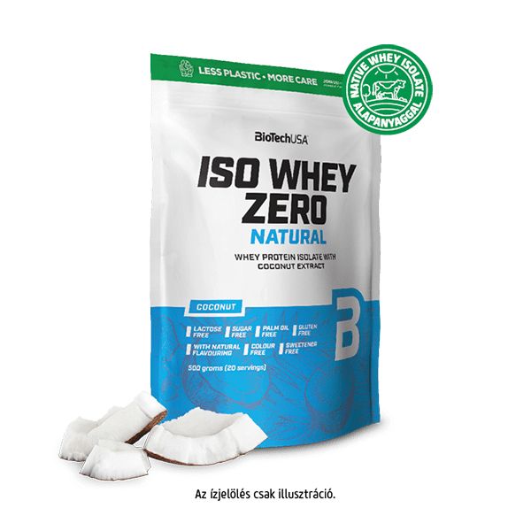 BioTech USA Iso Whey Zero Natural tejsavófehérje-izolátum alapú italpor - 500 g 1