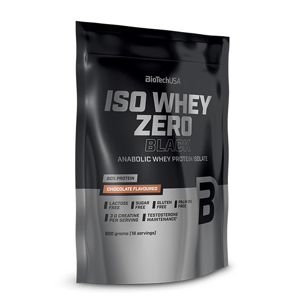 BioTech USA Iso Whey Zero Black tejsavófehérje-izolátum alapú italpor - 500 g 0