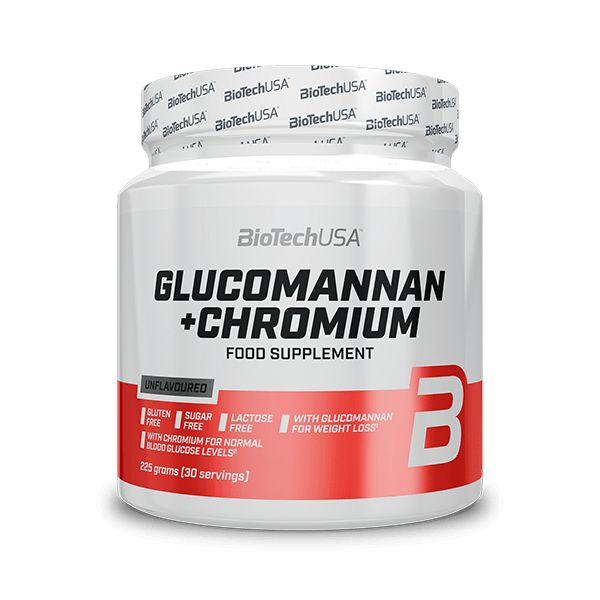 BioTech USA Glucomannan + Chromium étrendkiegészítő italpor - 225 g 0